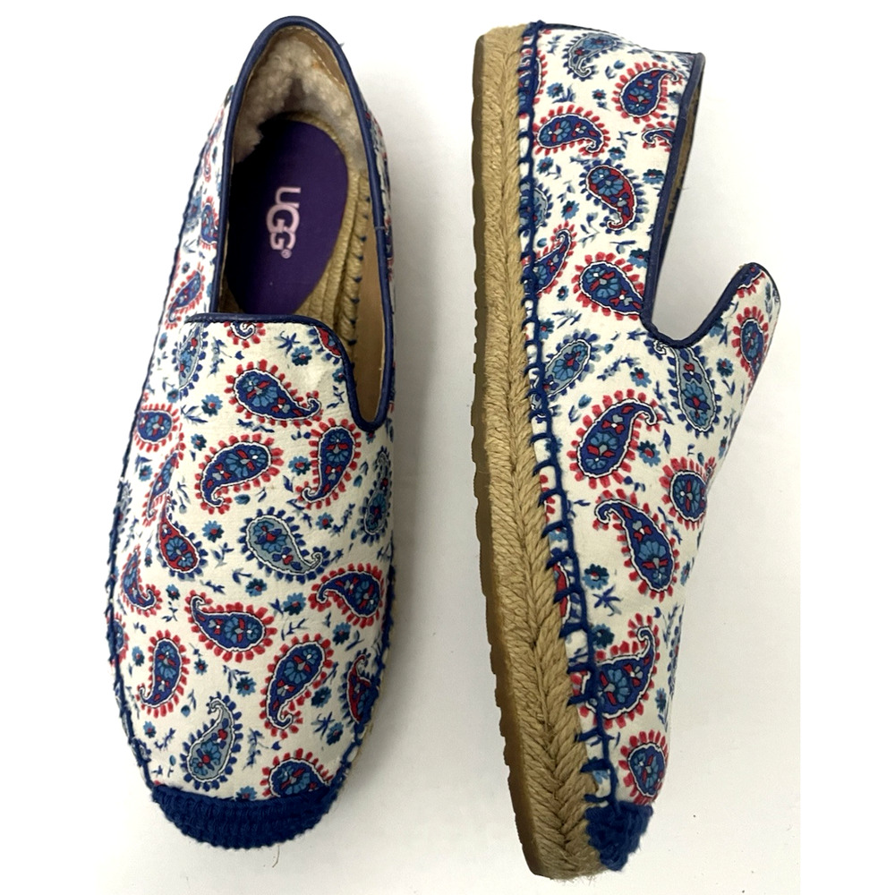 UGG Australia Sandrinne Liberty Racing Stripe Blue Shoes Women's Size 6